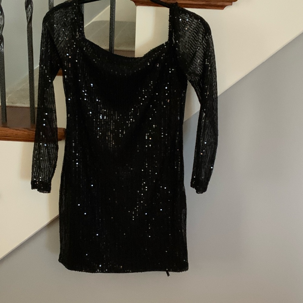 Elegant Black Sequin Dress